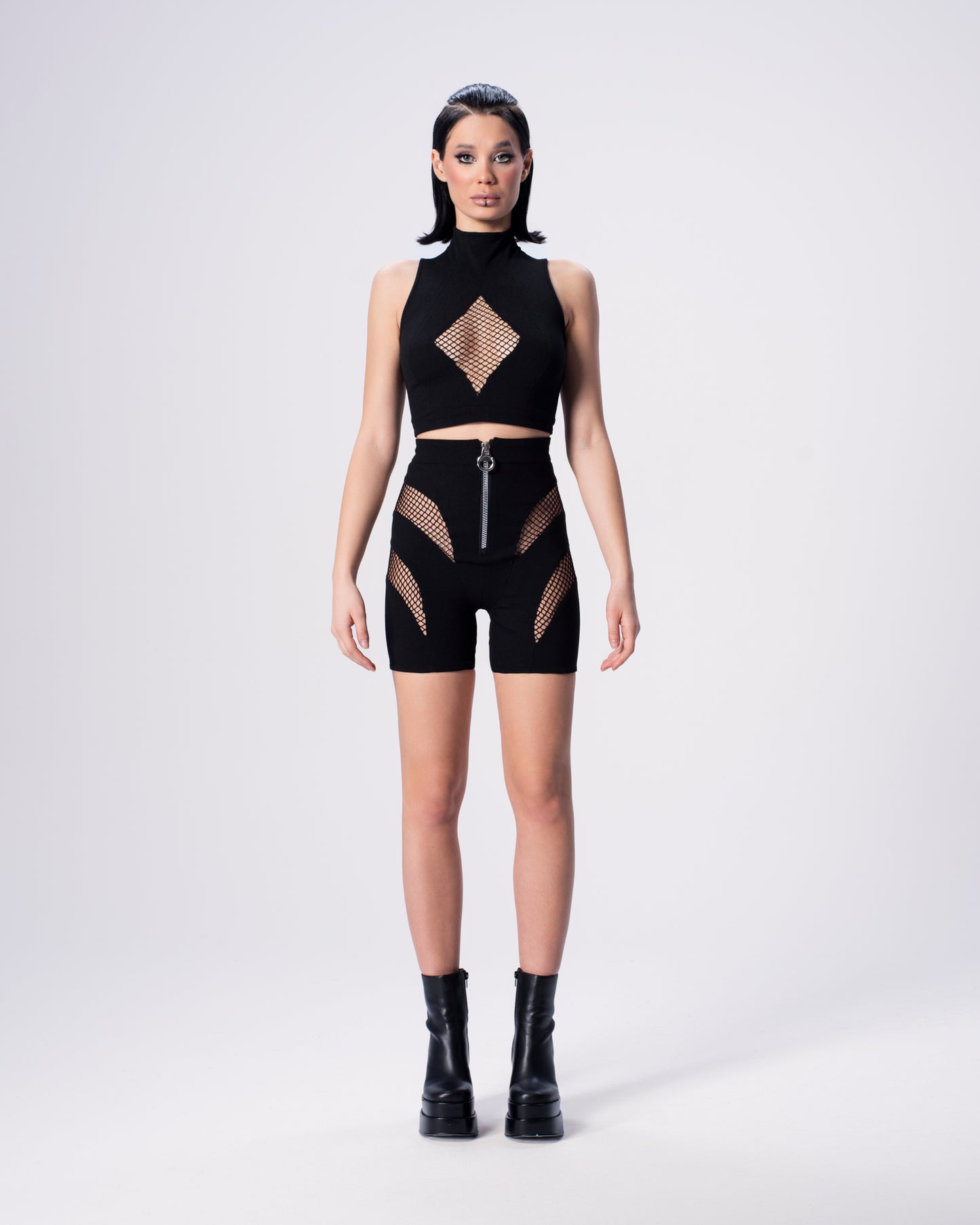 Diamond Beat Mesh Top